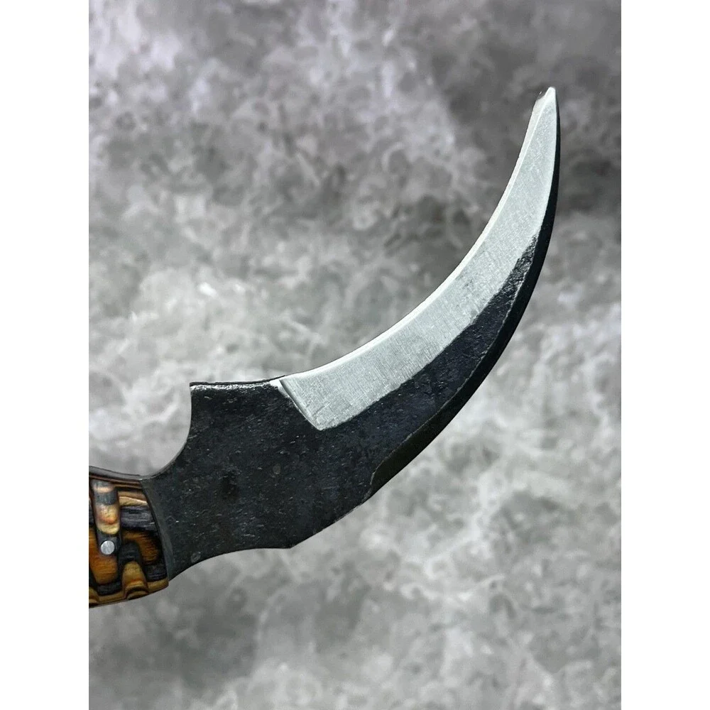 Custom Hand Made Carbon Steel Karambit Knife with Sheath #1797